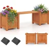 Blumenkasten mit Gartenbank 105 x 26,5 x 29,5 cm in Orange