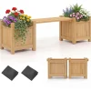 Blumenkasten mit Gartenbank 105 x 26,5 x 29,5 cm in Beige