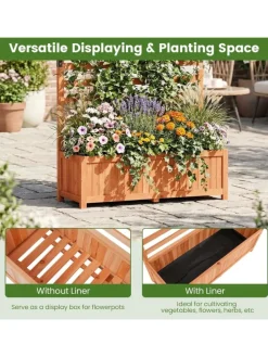 Blumenkasten mit Rankgitter 90x35x150cm in Orange