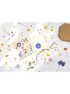 Blumenpresse in Natur/ Bunt