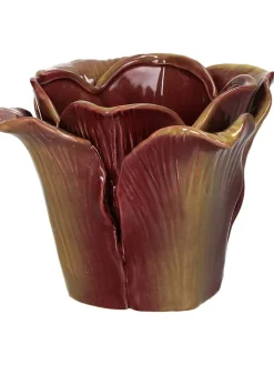 Blumentopf ''Cabbage'' in Hellbraun/ Lila - (H)8,2 x Ø 10,8 cm