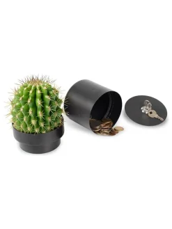 Blumentopf-Safe in Schwarz