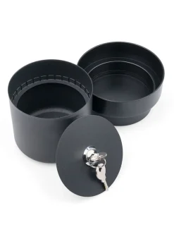 Blumentopf-Safe in Schwarz