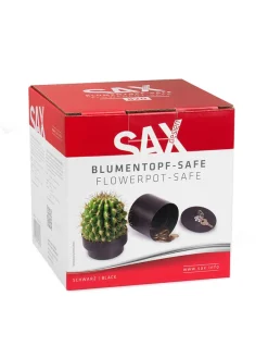 Blumentopf-Safe in Schwarz