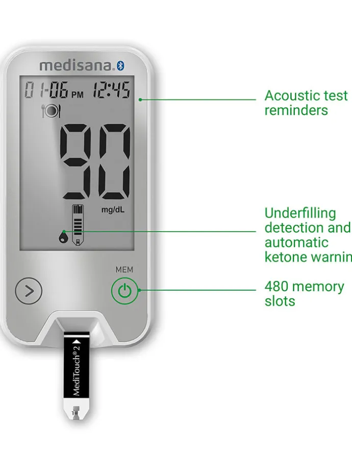 Blutzuckermessgerät "MediTouch 2" in Weiß