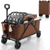 Bollerwagen faltbar in Braun