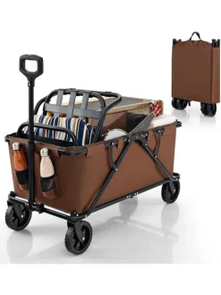 Bollerwagen faltbar in Braun