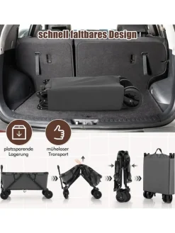 Bollerwagen faltbar in Grau