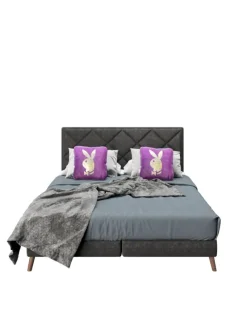 Boxspringbett "AUDREY" in Anthrazit - 140x200 cm