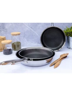 Bratpfanne, Edelstahl Hestia in Schwarz / Silber