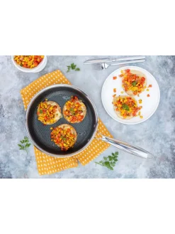 Bratpfanne, Edelstahl Hestia in Schwarz / Silber