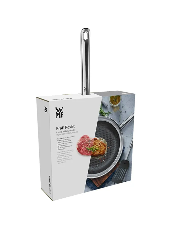 Bratpfanne mit Pfannenwender in Silber - Ø 28 cm