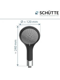 BROADWAY Handbrause, Schwarz/Chrom