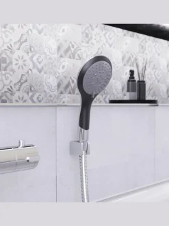 BROADWAY Handbrause, Schwarz/Chrom