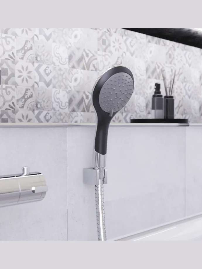 BROADWAY Handbrause, Schwarz/Chrom