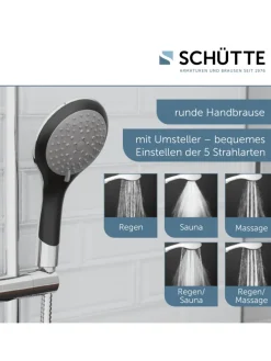 BROADWAY Handbrause, Schwarz/Chrom