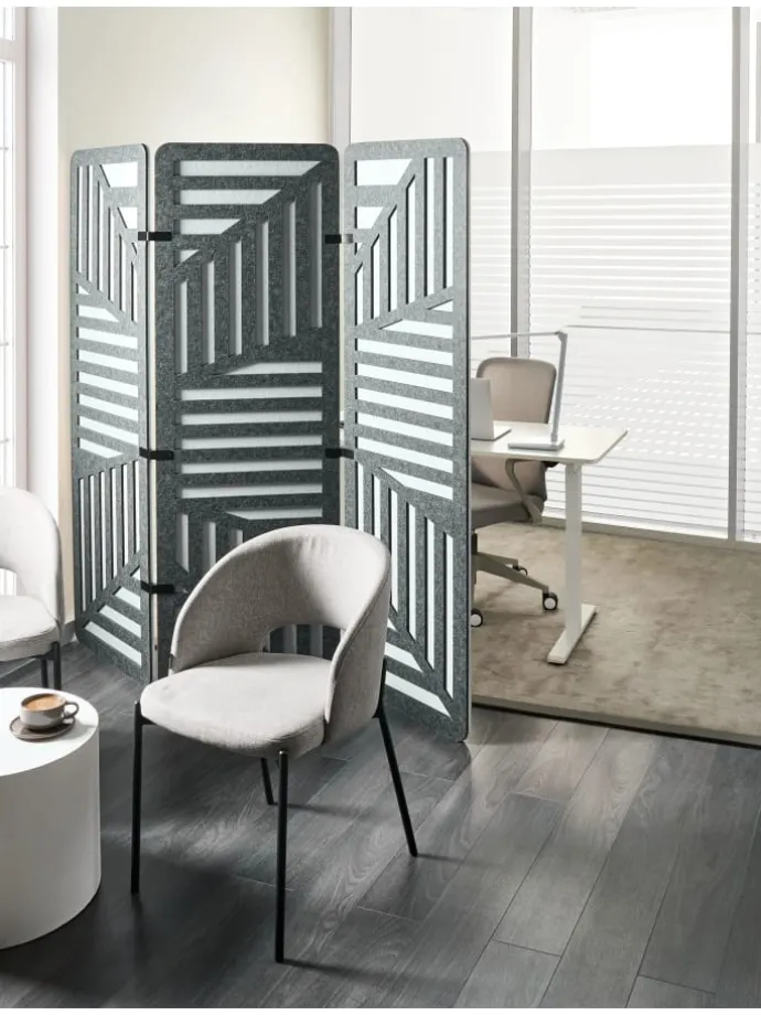 Büro-Raumteiler FUTURA in Grau - (W) 180 x (H) 180 x (L) 2 cm