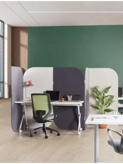 Büro-Raumteiler SHADY in Grau/Beige - (W) 400 x (H) 160 x (L) 2 cm