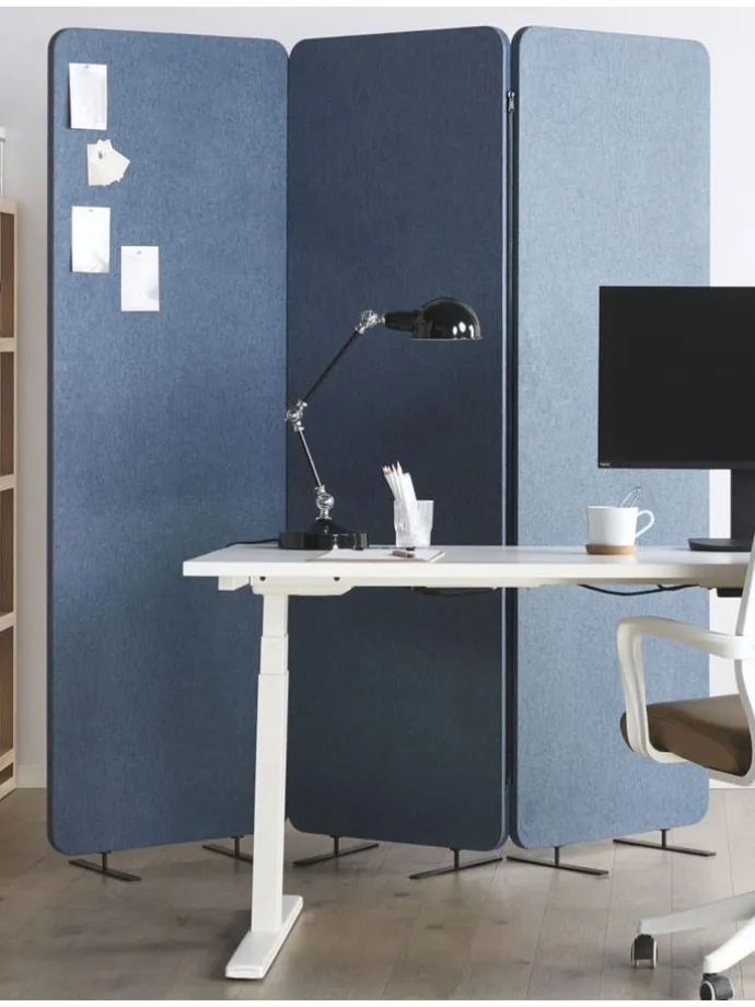 Büro-Raumteiler STANDI in Blau - (W) 184 x (H) 184 x (L) 30 cm