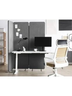 Büro-Raumteiler STANDI in Grau - (W) 184 x (H) 184 x (L) 30 cm