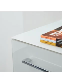 Büro-Set 5-teilig, Glasfront Soft-Close Modern Büromöbel in Weiß