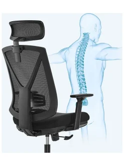 Bürostuhl in Schwarz - (B)70 x (H)133 x (T)68,5 cm