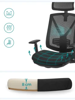 Bürostuhl in Schwarz - (B)70 x (H)133 x (T)68,5 cm