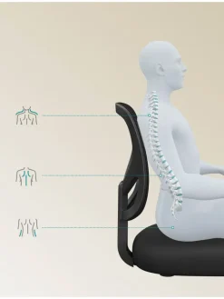 Bürostuhl in Schwarz - (B)64 x (H)117 x (T)40 cm