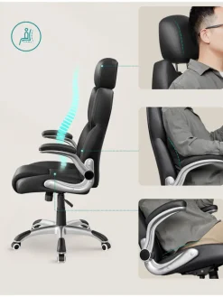 Bürostuhl in Schwarz - (B)70 x (H)137 cm