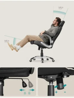 Bürostuhl in Schwarz - (B)70 x (H)137 cm