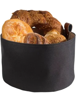 Brotkorb in Creme/ Schwarz - (H)13,5 x Ø 20 cm