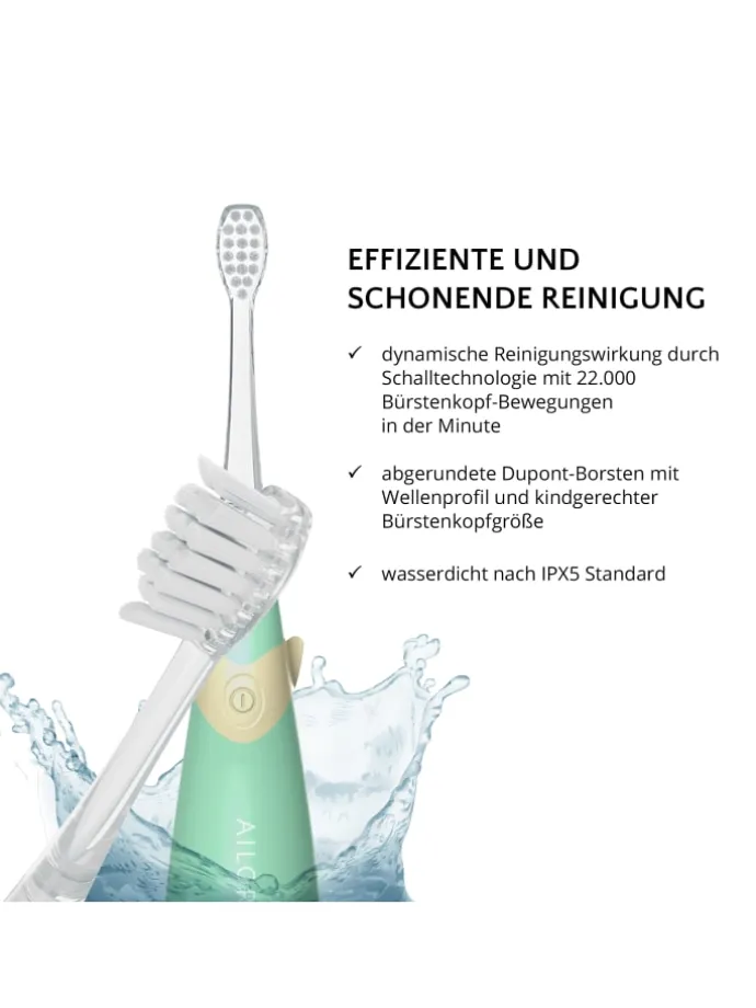 BUBBLE BRUSH Kinder-Schallzahnbürste in grün