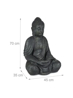 Buddha Figur in Anthrazit - (H)70 cm
