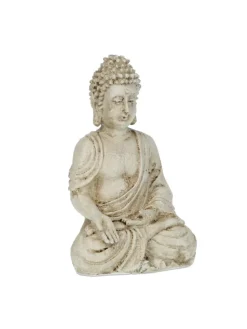 Buddhafigur in Weiß - (B)10,5 x (H)17,5 x (T)7,5 cm