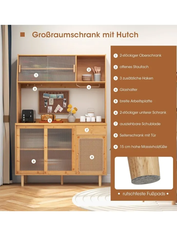 Buffetschrank Bambus in Hellbraun
