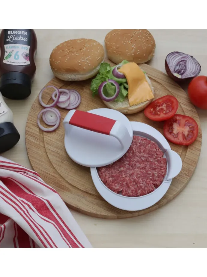 Burgerpresse - Pattypresse für selbstgemachte Burger D: 12cm in weiß