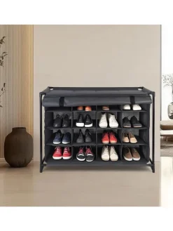 Camping-Schuhregal in Grau - (B)85 x (H)65 x (T)35,5 cm