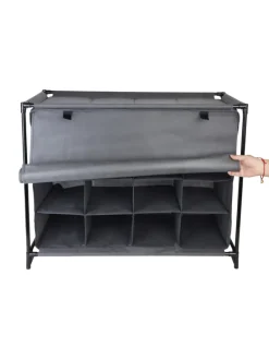 Camping-Schuhregal in Grau - (B)85 x (H)65 x (T)35,5 cm