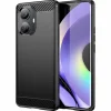Carbon Case Hülle kompatibel mit Realme 10 Pro Schwarz in Schwarz