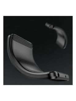 Carbon Case Hülle kompatibel mit Xiaomi Redmi Note 13 4G flexible Silikon-Carbon-Hülle schwarz in Schwarz