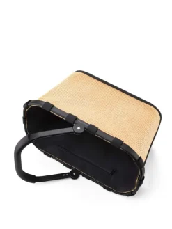Carrybag - Einkaufskorb (cord dark matcha) in frame raffia black