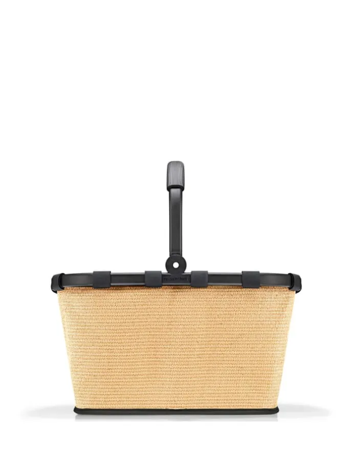 Carrybag - Einkaufskorb (cord dark matcha) in frame raffia black