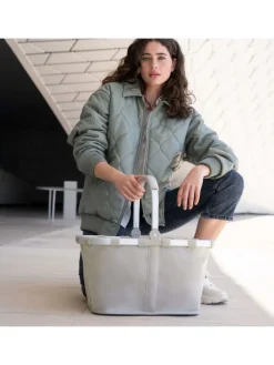 Carrybag - Einkaufskorb (cord dark matcha) in herringbone sand