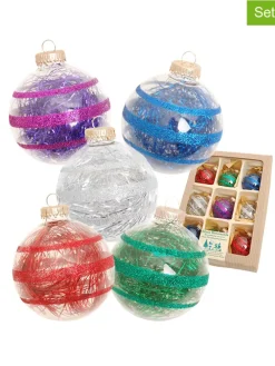 Christbaumkugeln in Bunt - 9 Stück - Ø 7 cm