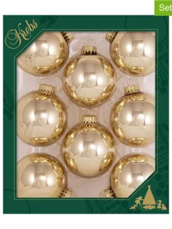 Christbaumkugeln in Gold - 8 Stück - Ø 7 cm
