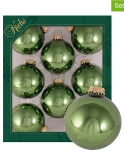 Christbaumkugeln in Grün - 8 Stück