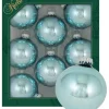 Christbaumkugeln in Hellblau - 8 Stück - Ø 7 cm
