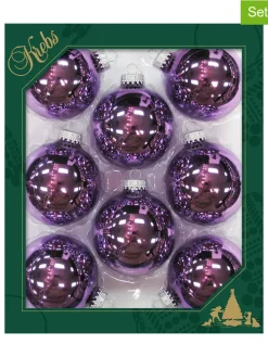 Christbaumkugeln in Lila - 8 Stück