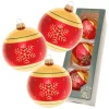 Christbaumkugeln in Rot/ Gold - 3 Stück - Ø 8 cm