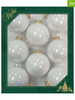 Christbaumkugeln in Weiß - 8 Stück - Ø 7 cm